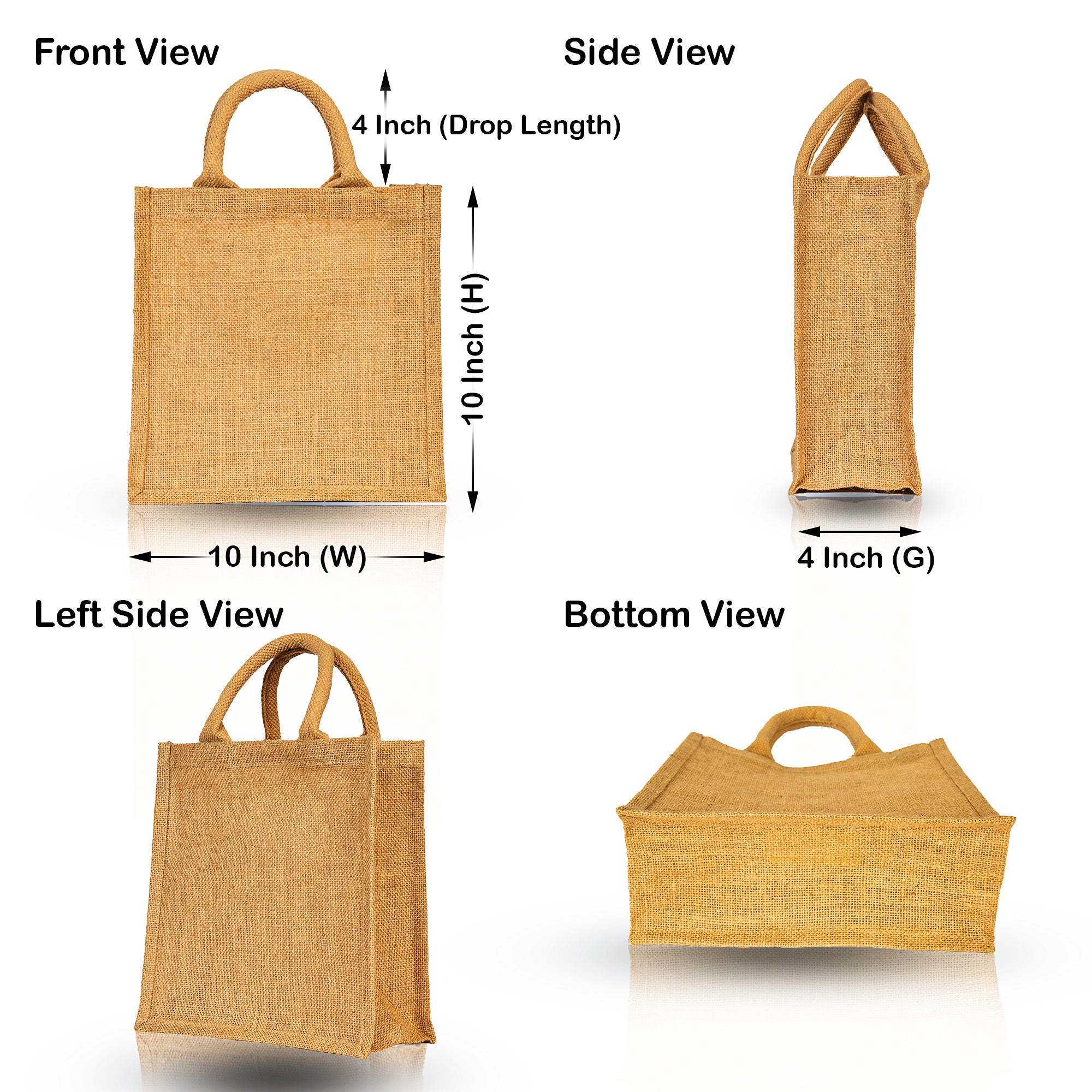 Eco-Friendly Jute Bags – Reusable Burlap Beach & Grocery Totes for Gifts, Grocery, Party Favors, Beach & Daily Use (Set of 12)