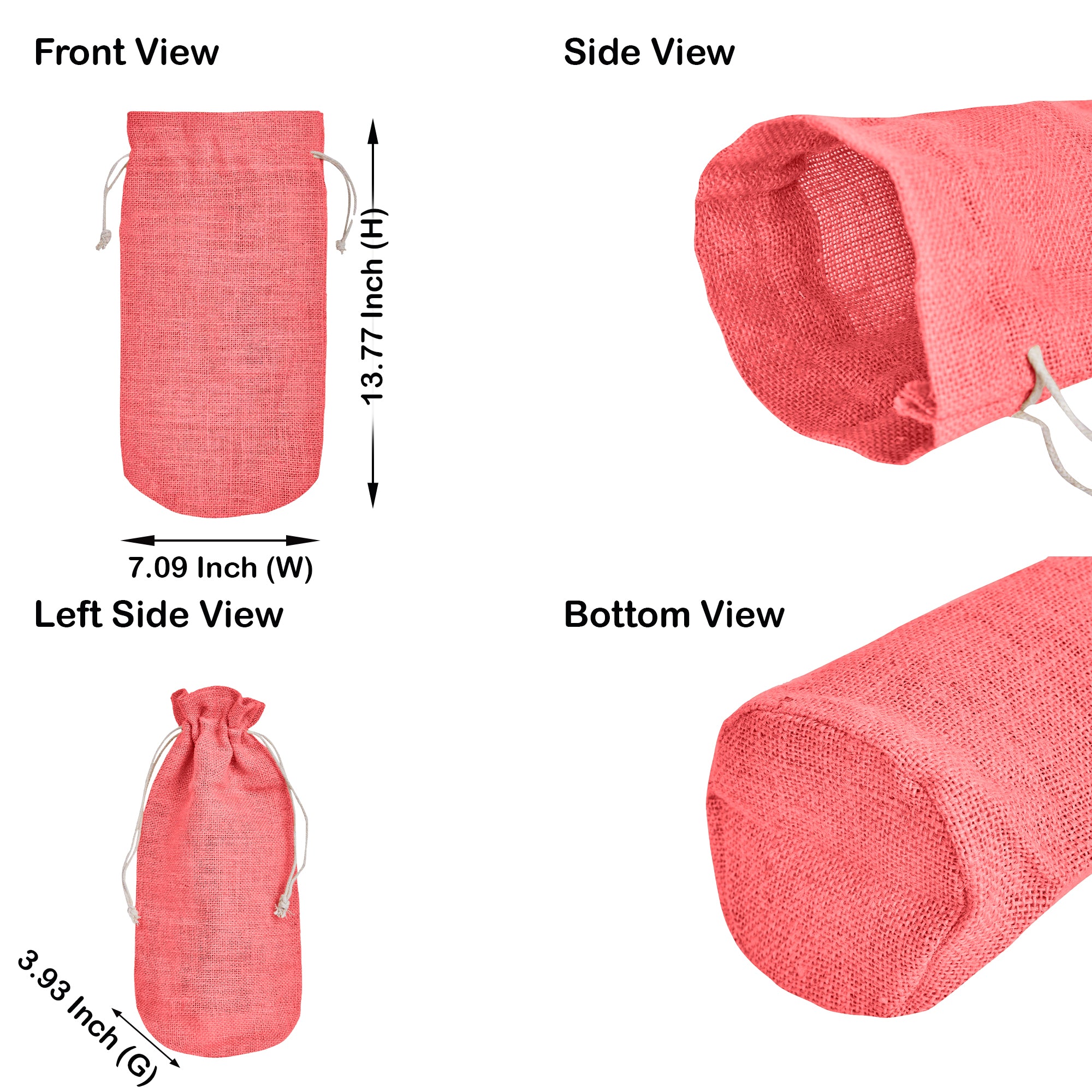 Colored Jute Wine Bottle Bags – Burlap Gift Pouches, Perfect for Weddings, Christmas, New Year, and Special Occasions (Set of 7)