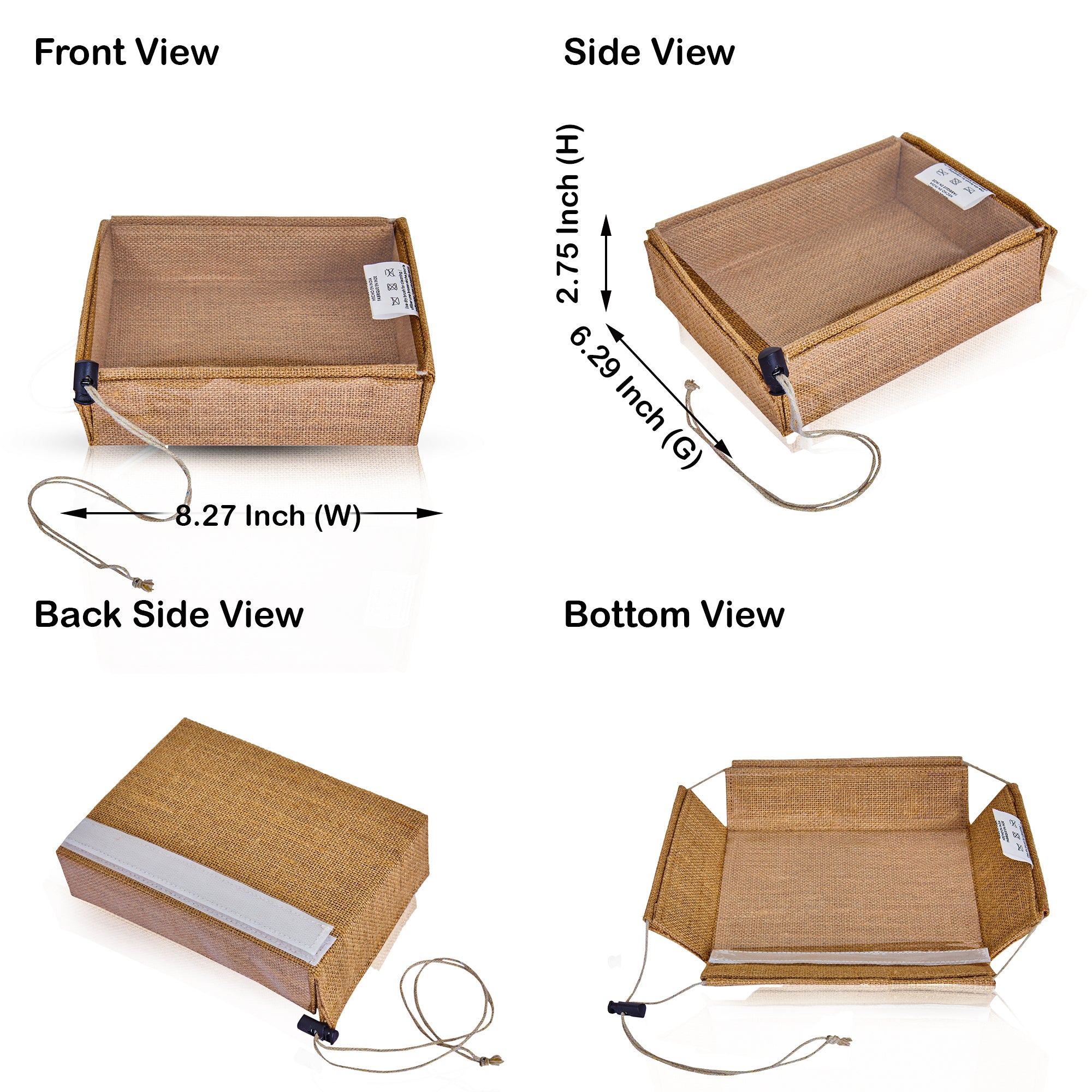 Juco Burlap Gift Boxes with Drawstring & PVC Window – Ideal for Weddings, Bridesmaid, Gifts (Packs of 12)