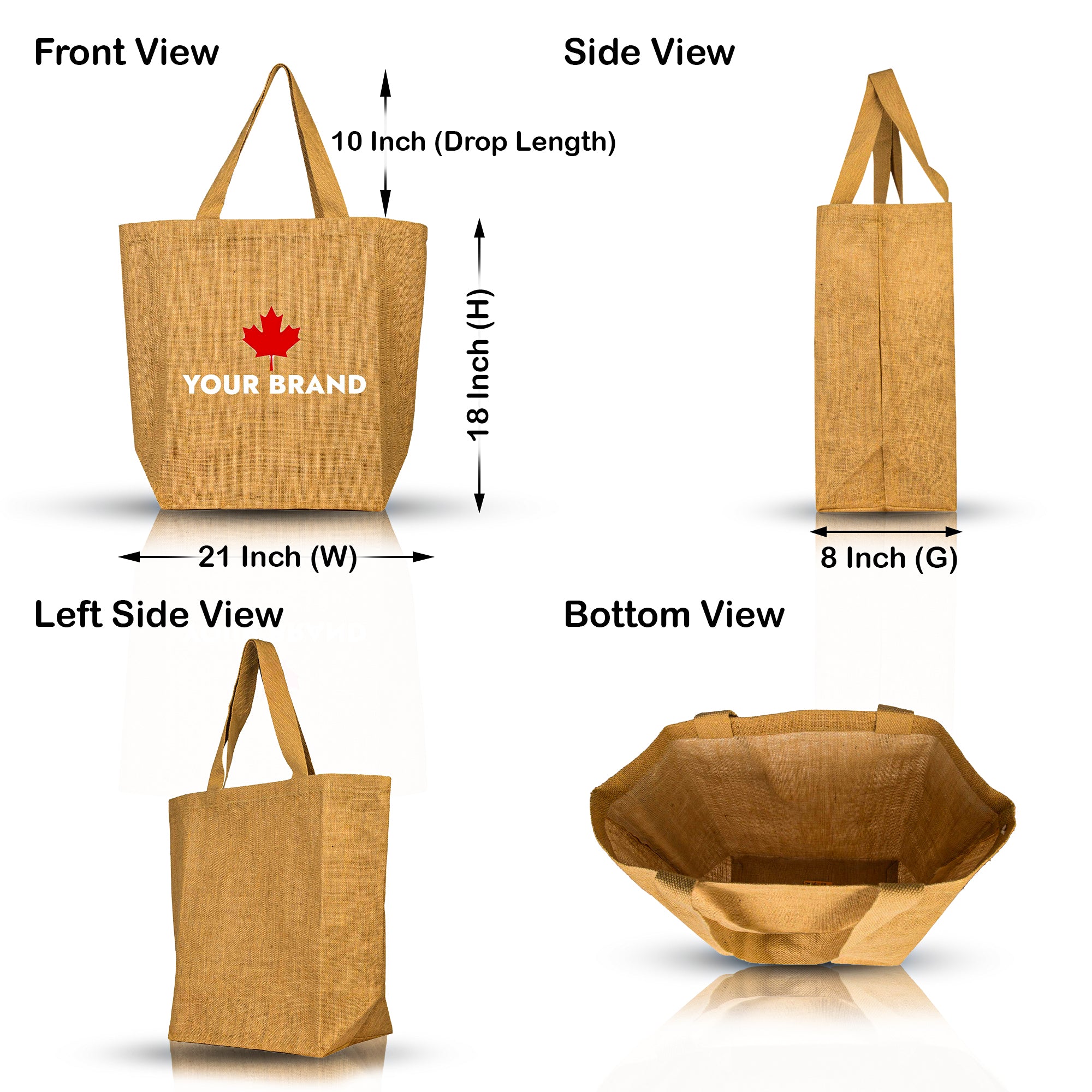 Reusable Jute Tote Bags with Handles – Eco-Friendly Burlap Bags for Groceries, Gifts,Weddings & DIY Crafts (Packs of 12)