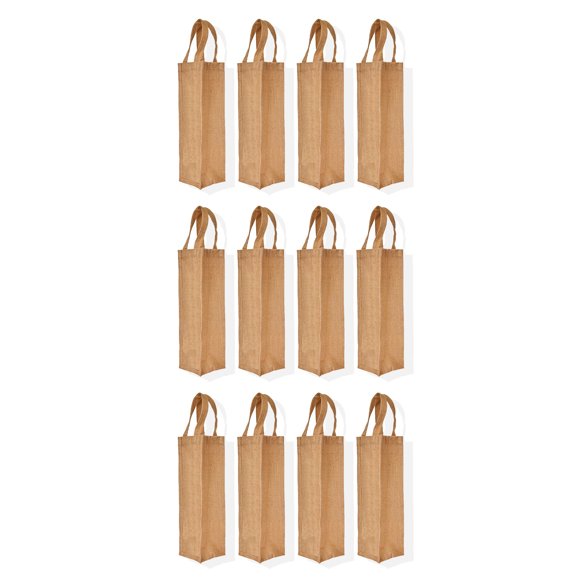 Natural Burlap Jute Wine Tote Bags – Reusable Bottle Gift Bags, Ideal for Wine Gifting, Parties, New Year, Christmas & Weddings (Packs of 12)