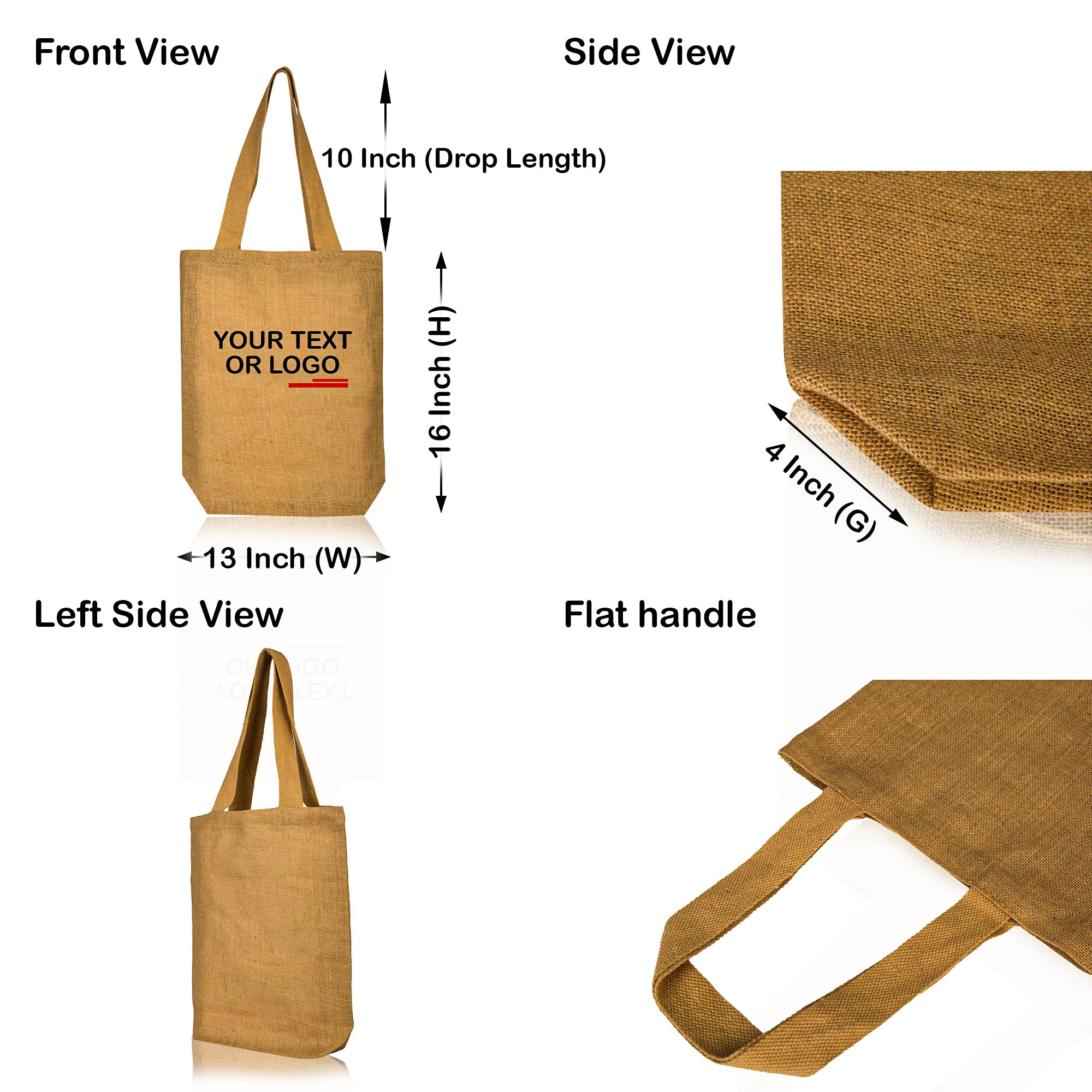 Burlap Jute Tote Bags – Reusable Gift Bags for Women, Bridesmaids, Weddings, Grocery, Shopping & Travel (Packs of 8)