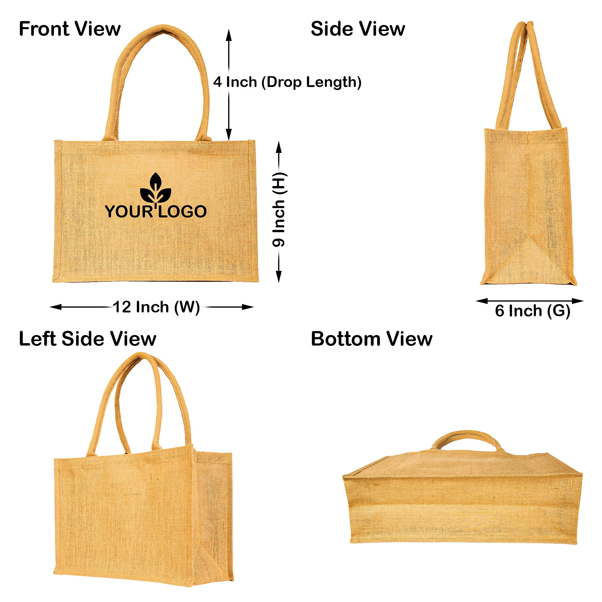 Reusable Jute Tote Bags – Burlap Gift Bags for Shopping, DIY, Weddings, Bridesmaids, Mother’s Day, Valentine’s & Beach Events (Packs of 12)
