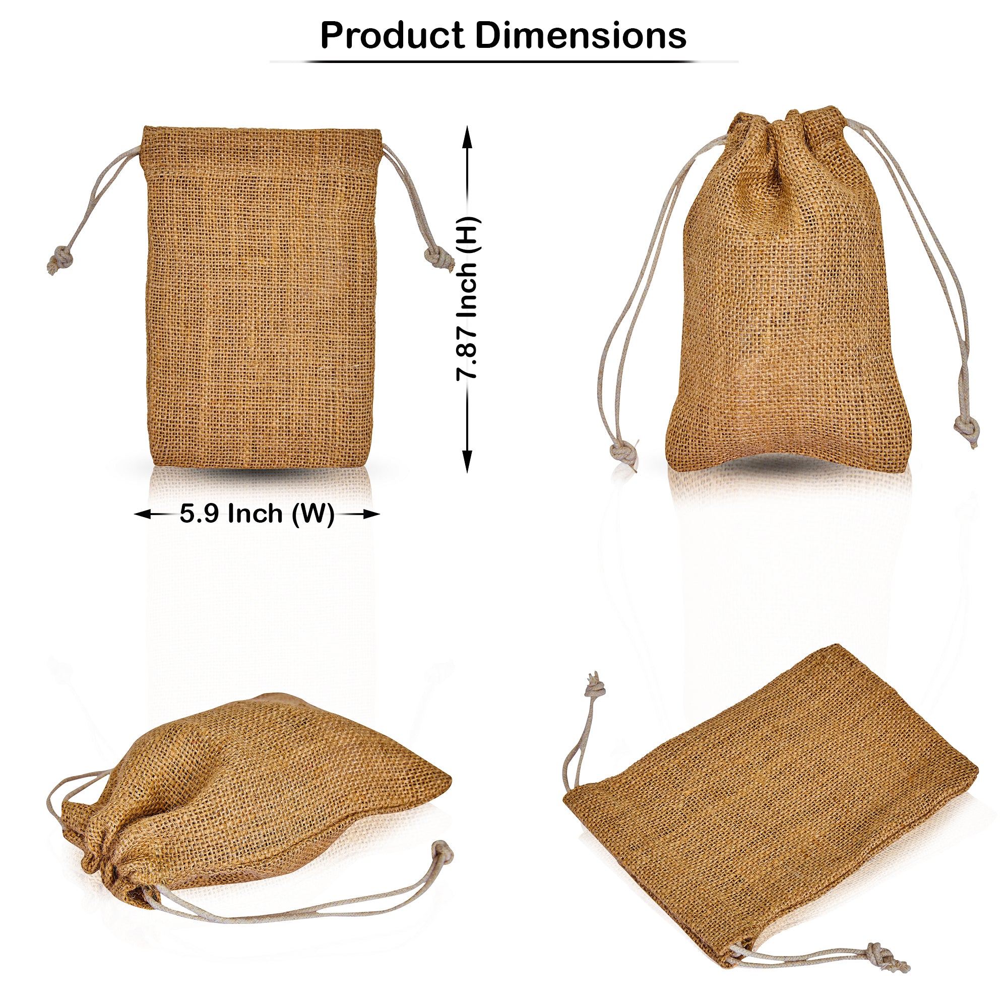 Burlap Gift Bags – Reusable Jute Drawstring Pouches for New Year, Birthday Weddings & Christmas Gifts (12 PCS)