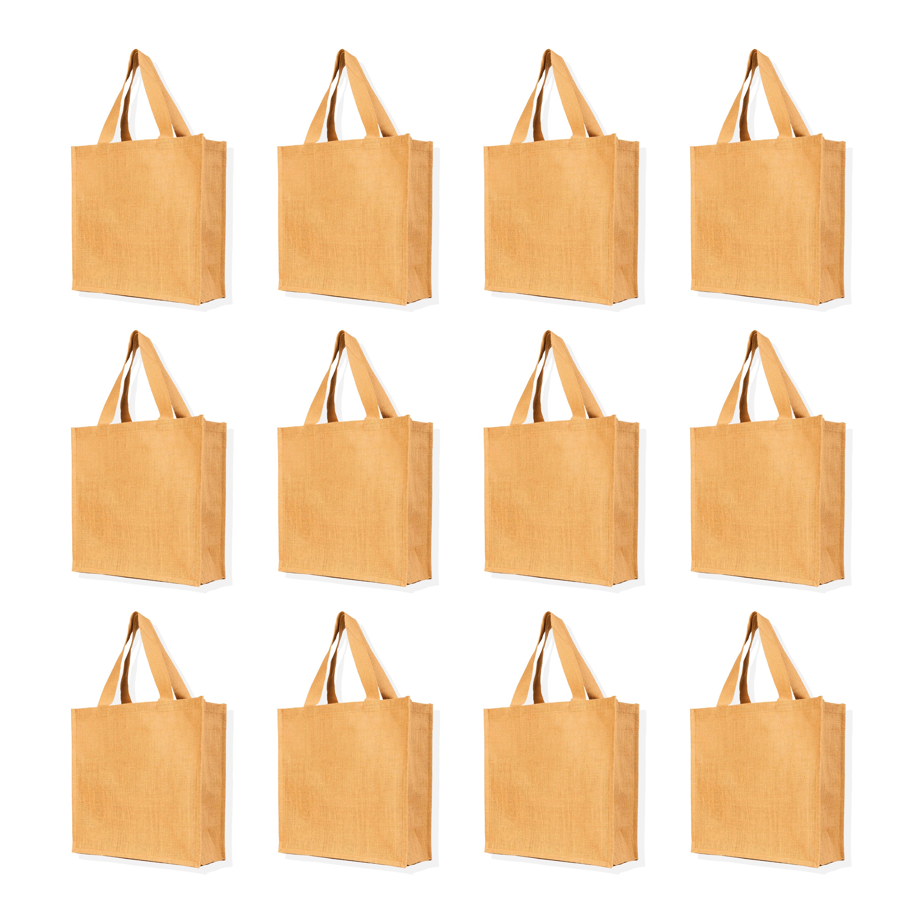 Burlap Jute Tote Bags – Reusable Gift Bags for Women, Weddings, Shopping & Daily Use (Packs of 12)