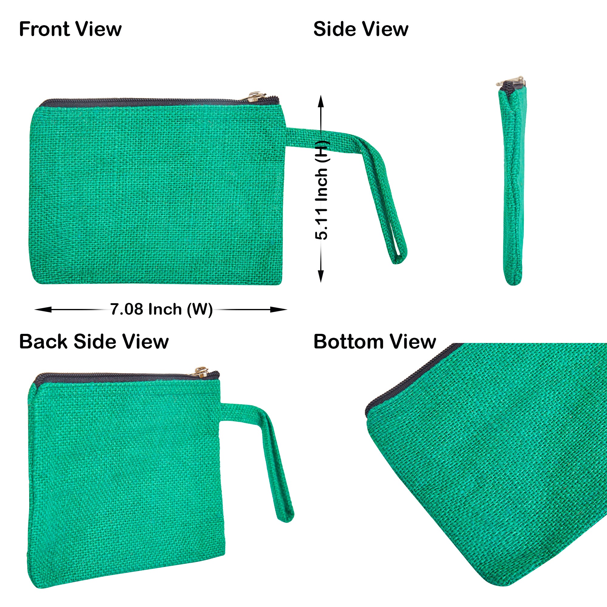 Jute Makeup Bags – Women’s Burlap Cosmetic & Coin Pouches, Ideal for Bridesmaid Gifts (Set of 6)