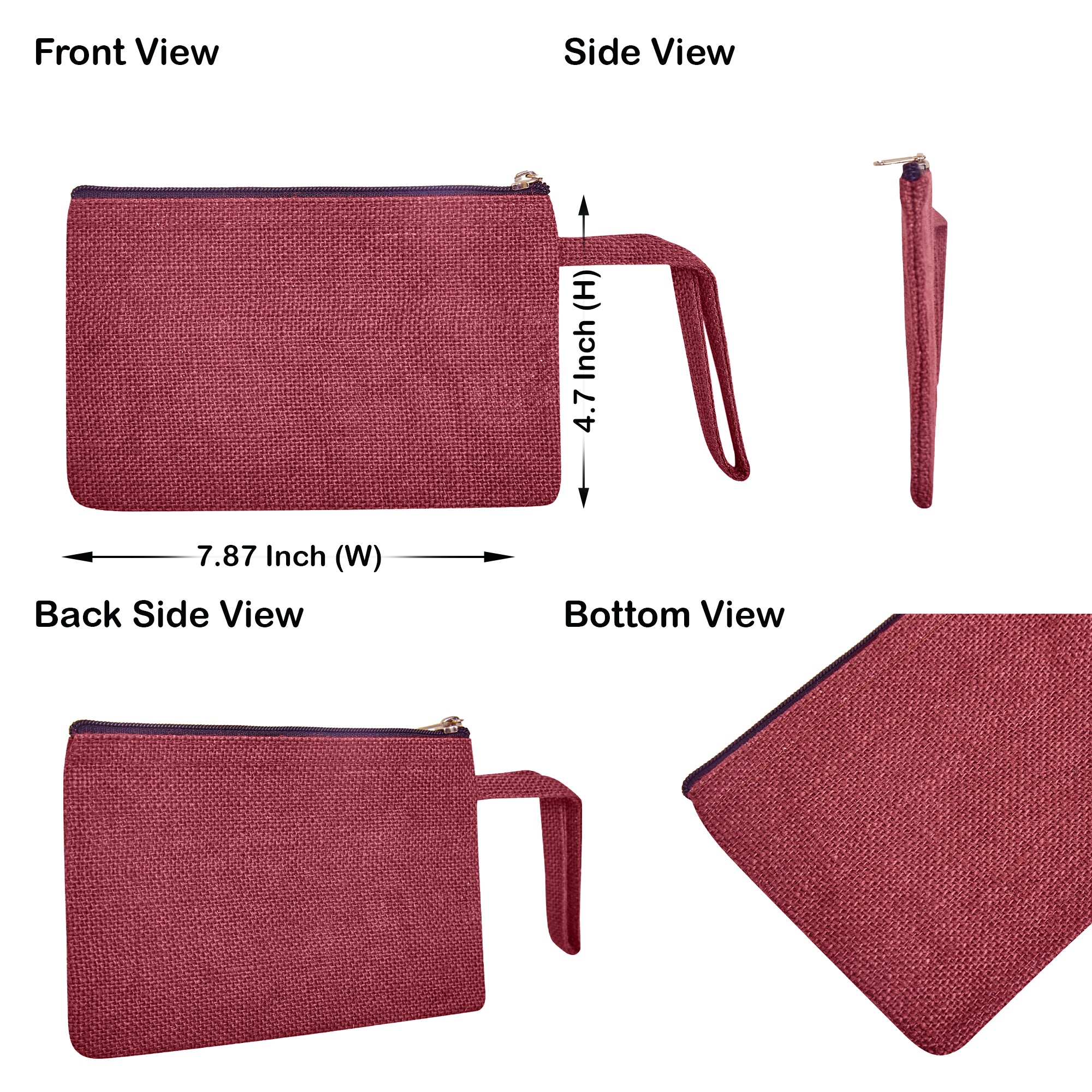 Colorful Burlap Cosmetic Bags – Zippered Pouches for Women & Men, Travel Toiletry & Essentials Organizer (Set of 6)