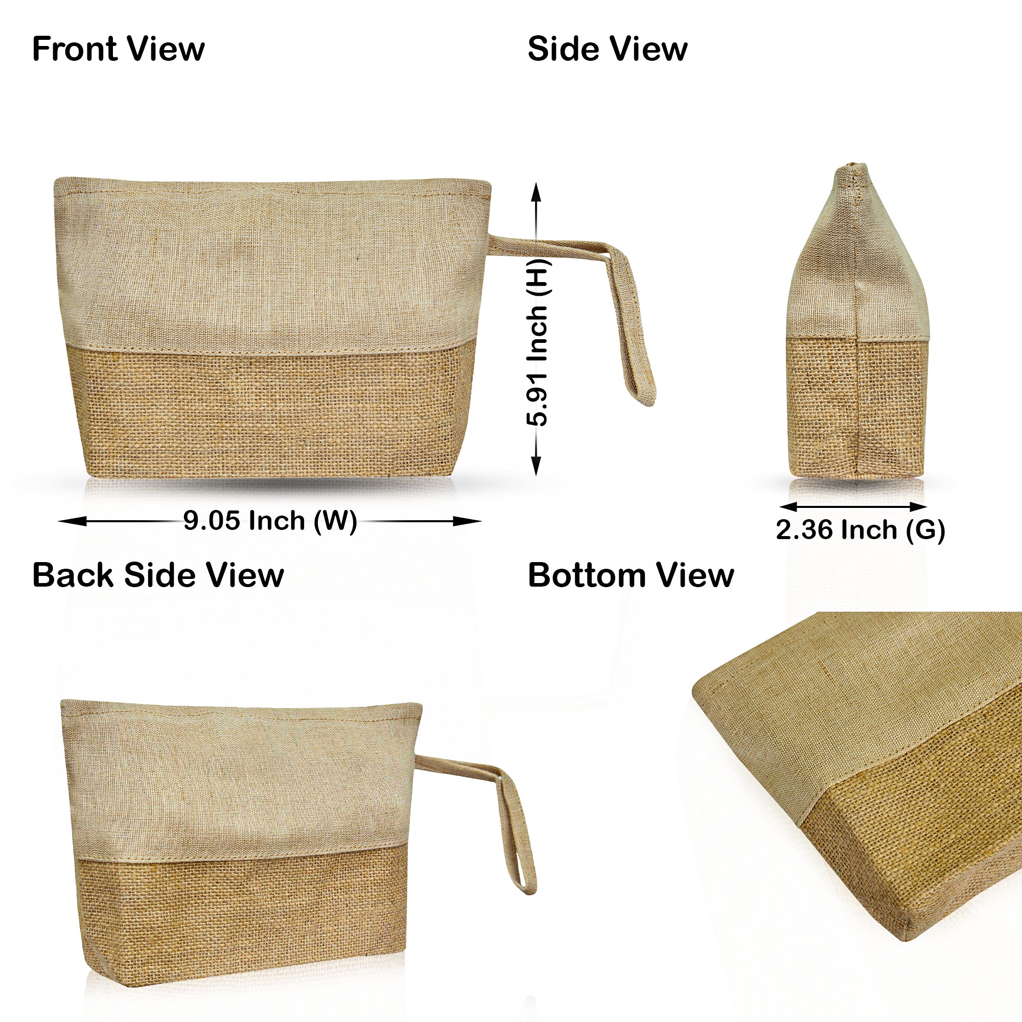 Juco Zipper Pouches – Durable Makeup, Toiletry & Travel Organizers for Everyday Use & DIY Crafts (Packs of 16)